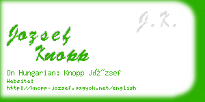 jozsef knopp business card